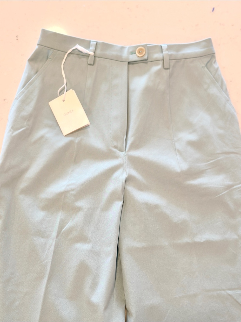 NWT Gunex Tailored Trousers Size 6 Light Blue Italian Made Designer PremiumTrend - Picture 2 of 7